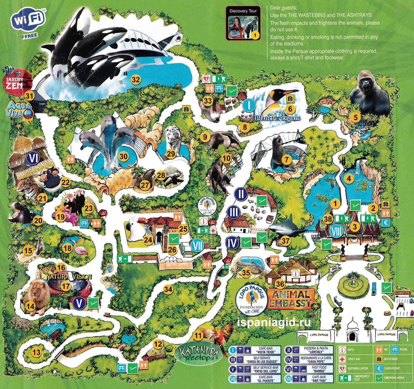 Loro parque map large